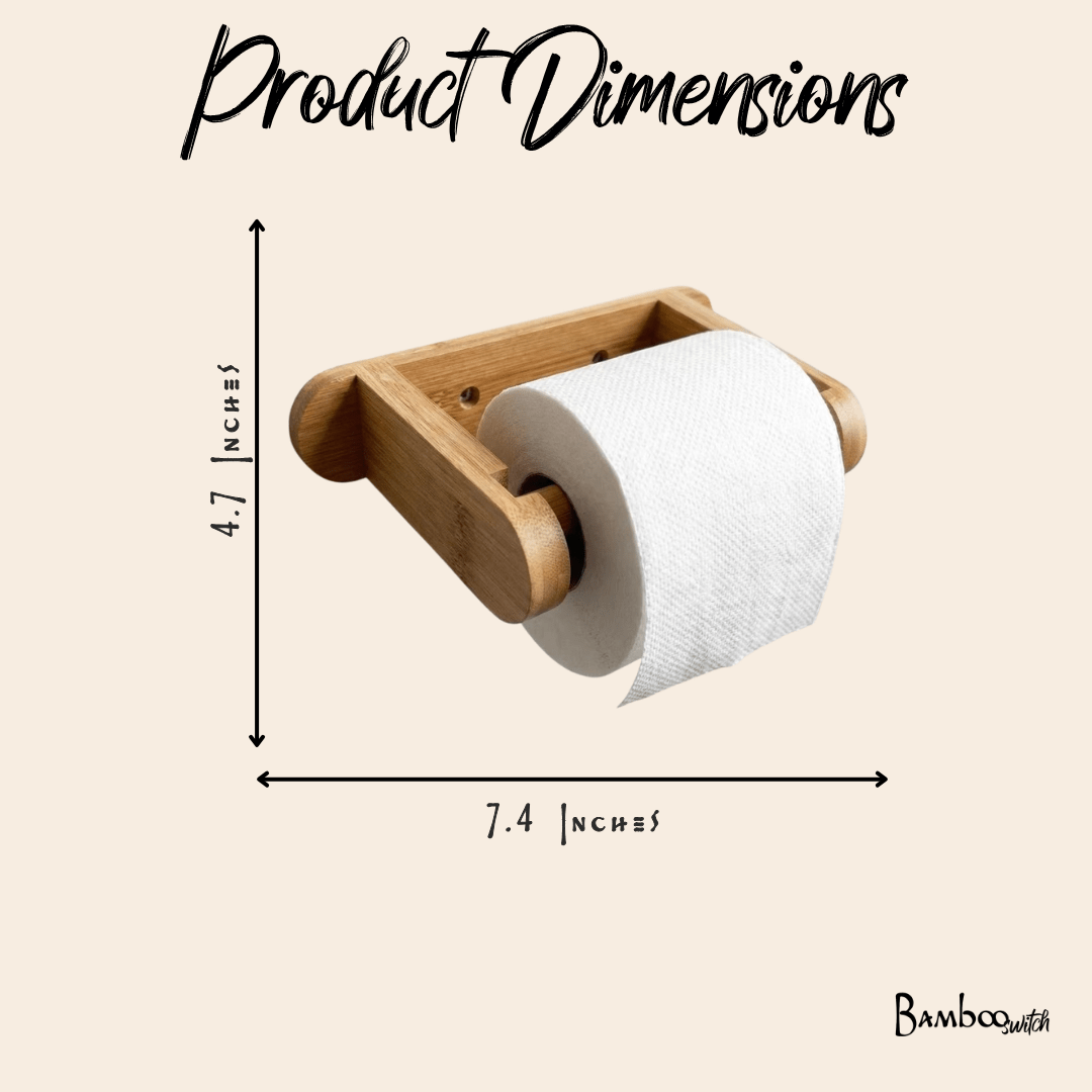 Bamboo Toilet Paper Holder Product Dimensions | Bamboo Switch®