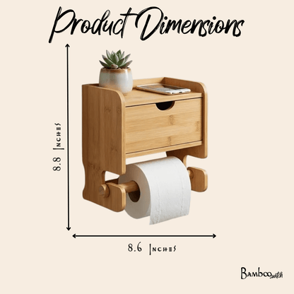 Bamboo Toilet Paper Holder with Drawer - Bamboo Switch