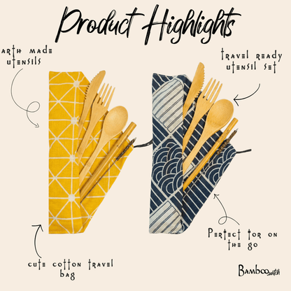 Bamboo Travel Cutlery Set - Bamboo Switch