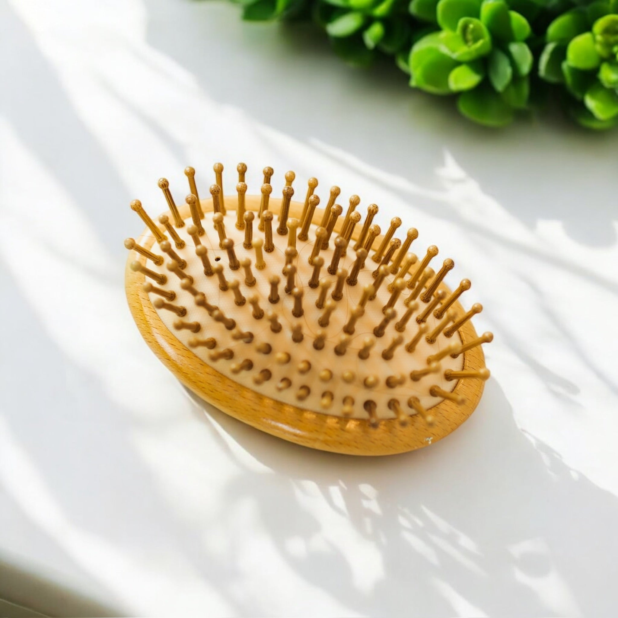 Bamboo Travel Hairbrush close up - Bamboo Switch