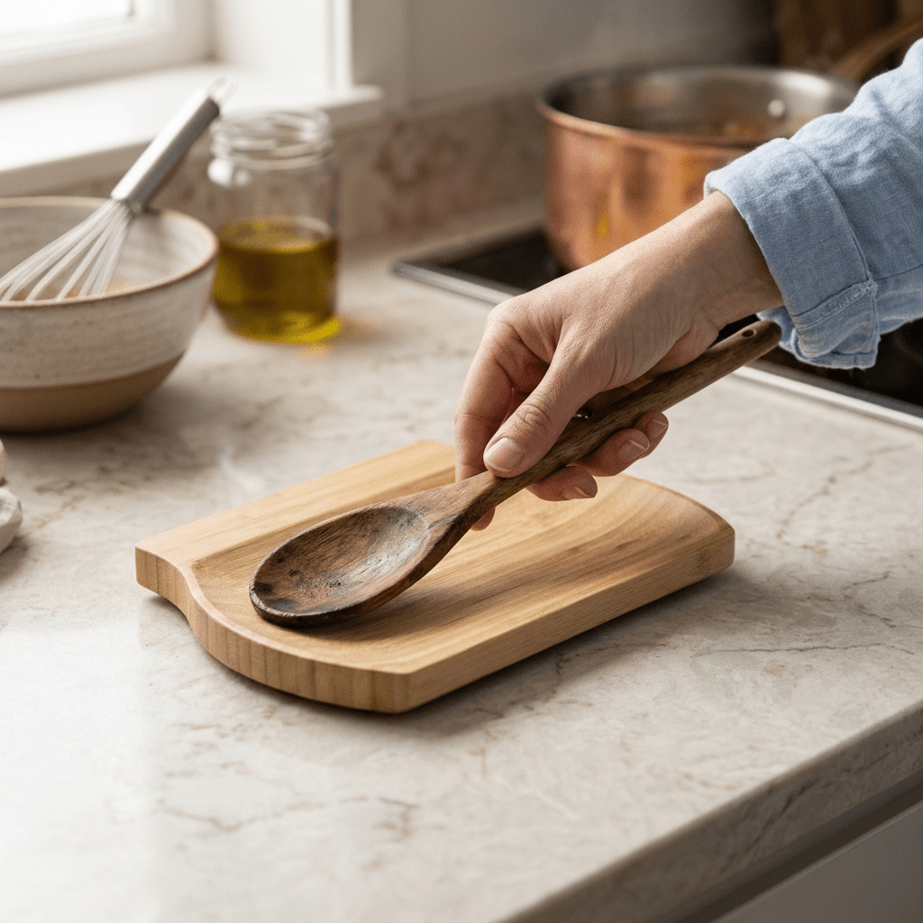 Bamboo Utensil Rest | Fits Multiple Spatulas - Bamboo Switch