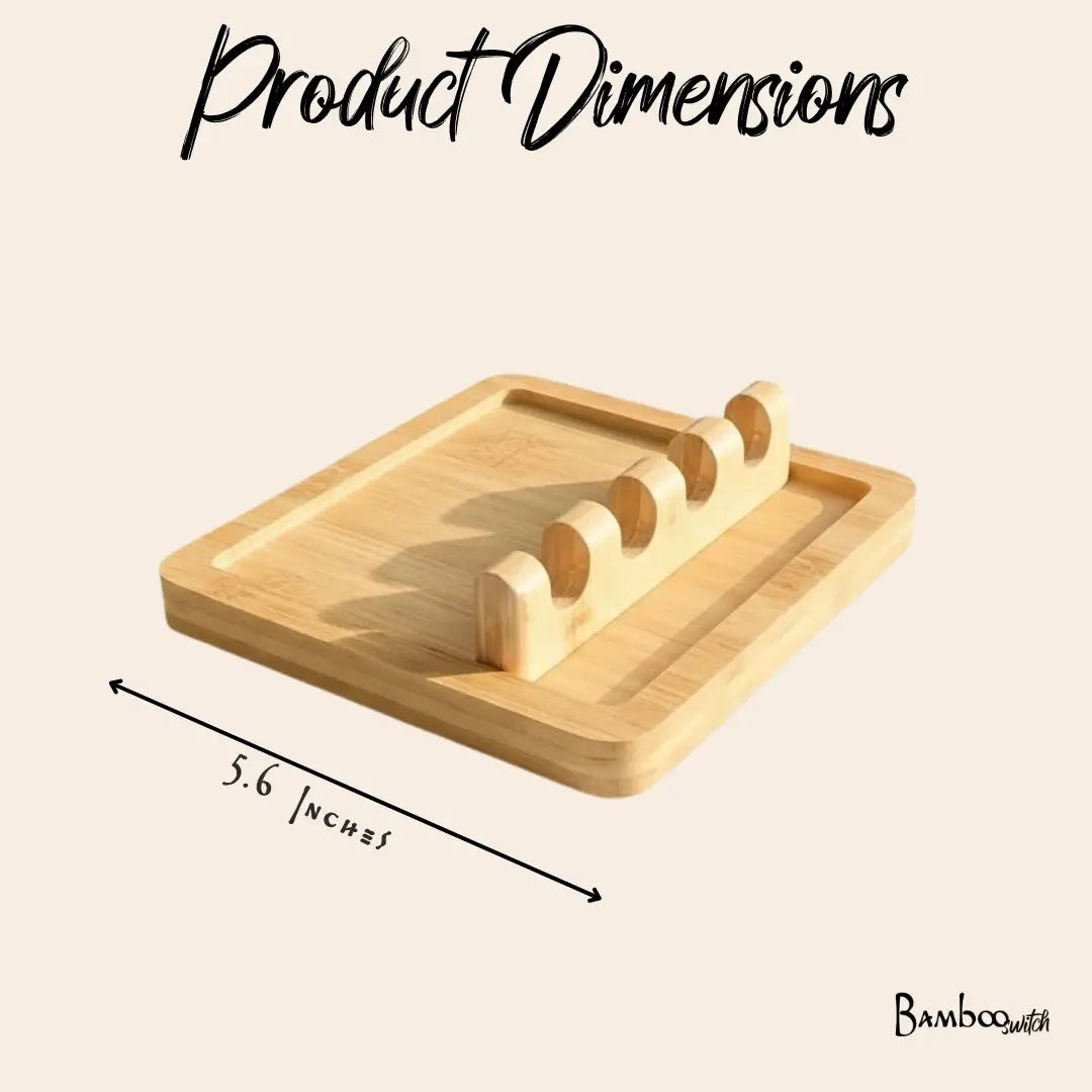 Bamboo Utensil Rest | With Sections - Bamboo Switch