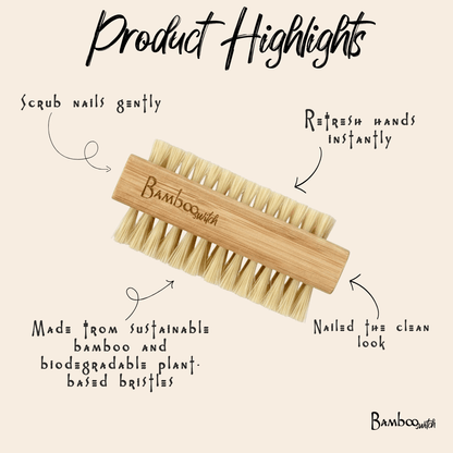 Bamboo Vegan Nail Brush | Sisal Bristles - Bamboo Switch