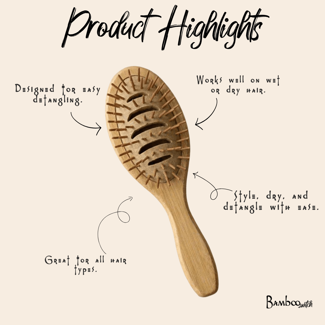 Bamboo Vented Hair Brush - Bamboo Switch