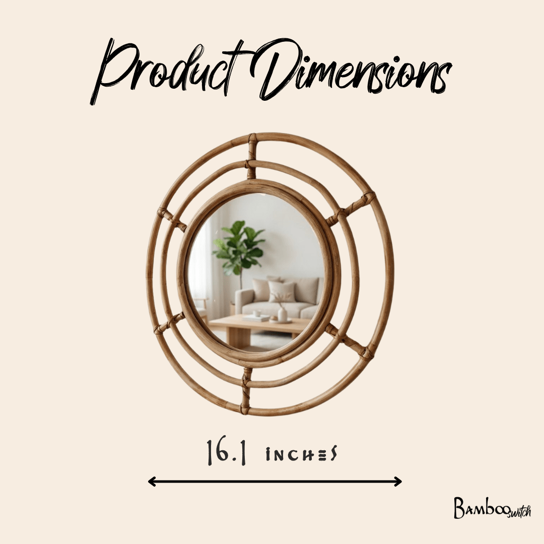 Bamboo Wall Mirror | Round - Bamboo Switch