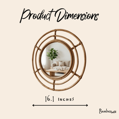Bamboo Wall Mirror | Round - Bamboo Switch