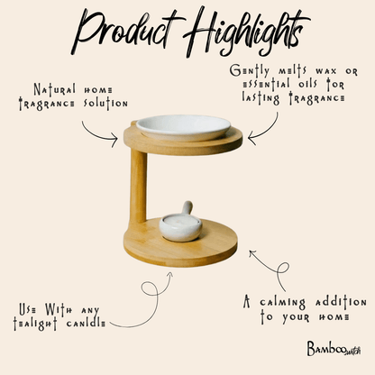 Bamboo Wax Melt Burner | Modern Rod - Bamboo Switch