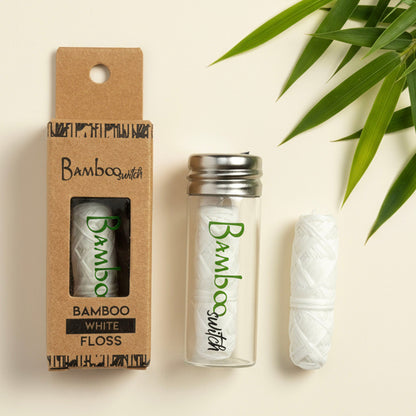 Bamboo White Floss in Glass Container - Bamboo Switch