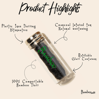 Bamboo White Floss in Glass Container - Bamboo Switch