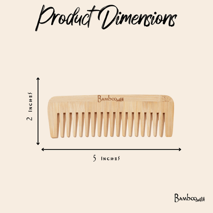 Bamboo Wide Tooth Comb | Compact - Bamboo Switch