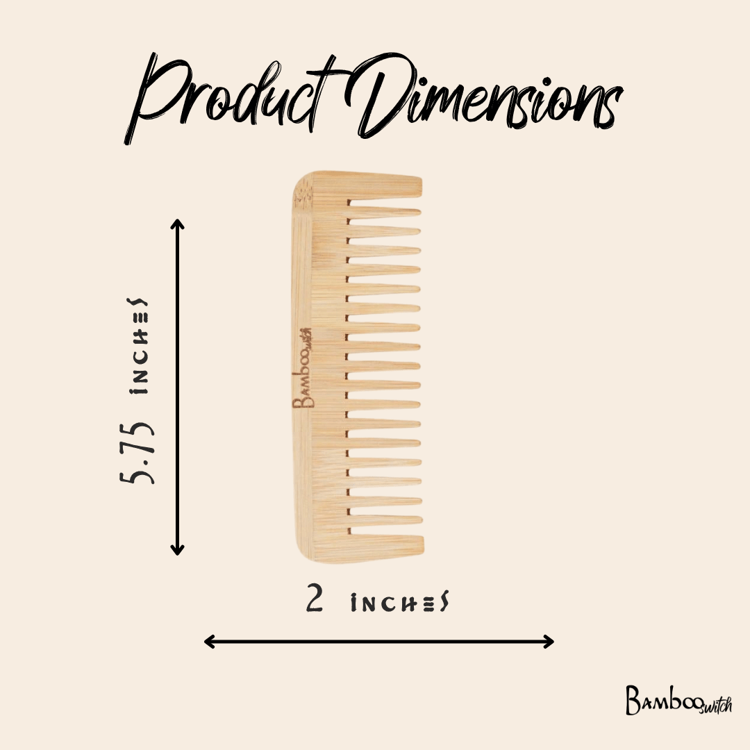 Bamboo Wide Tooth Comb | Flat Tips - Bamboo Switch
