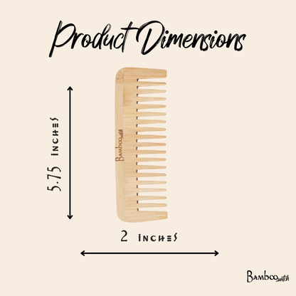 Bamboo Wide Tooth Comb | Flat Tips - Bamboo Switch