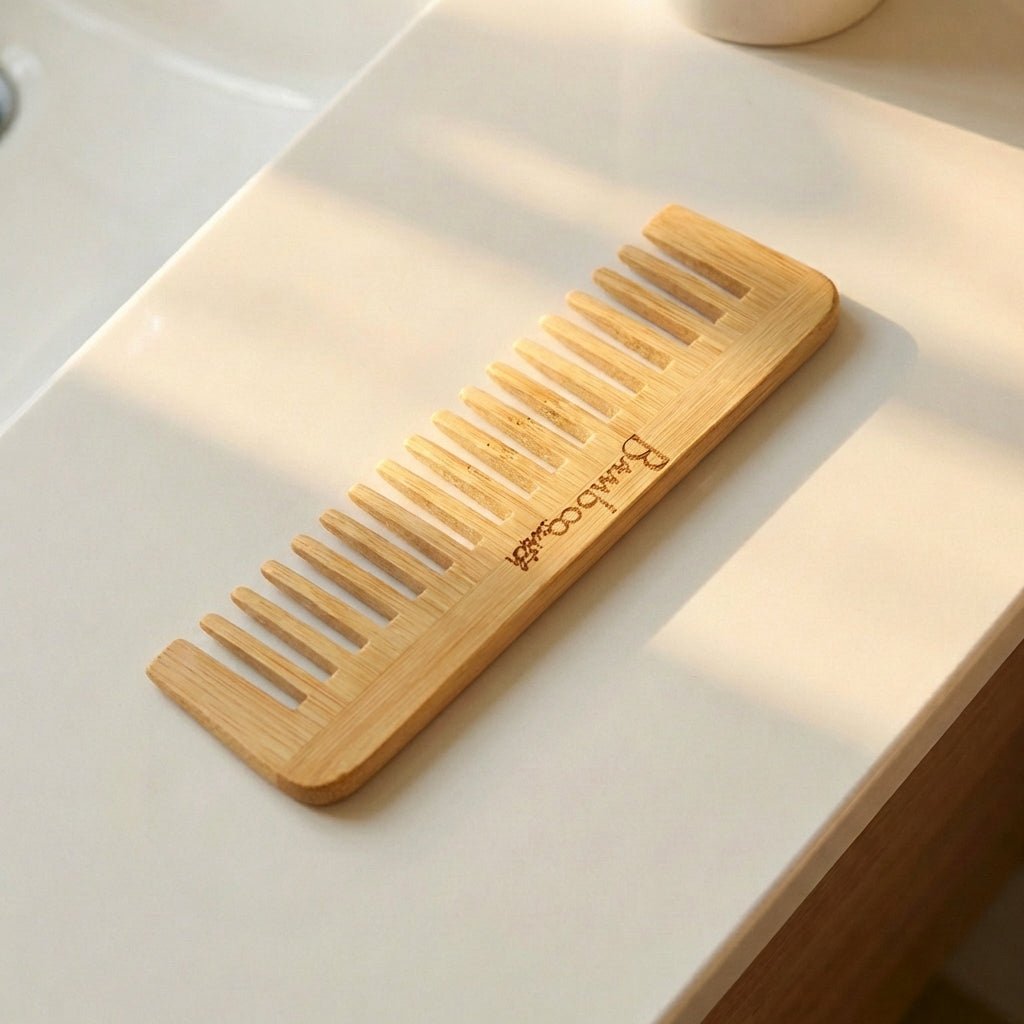 Bamboo Wide Tooth Comb | Flat Tips - Bamboo Switch