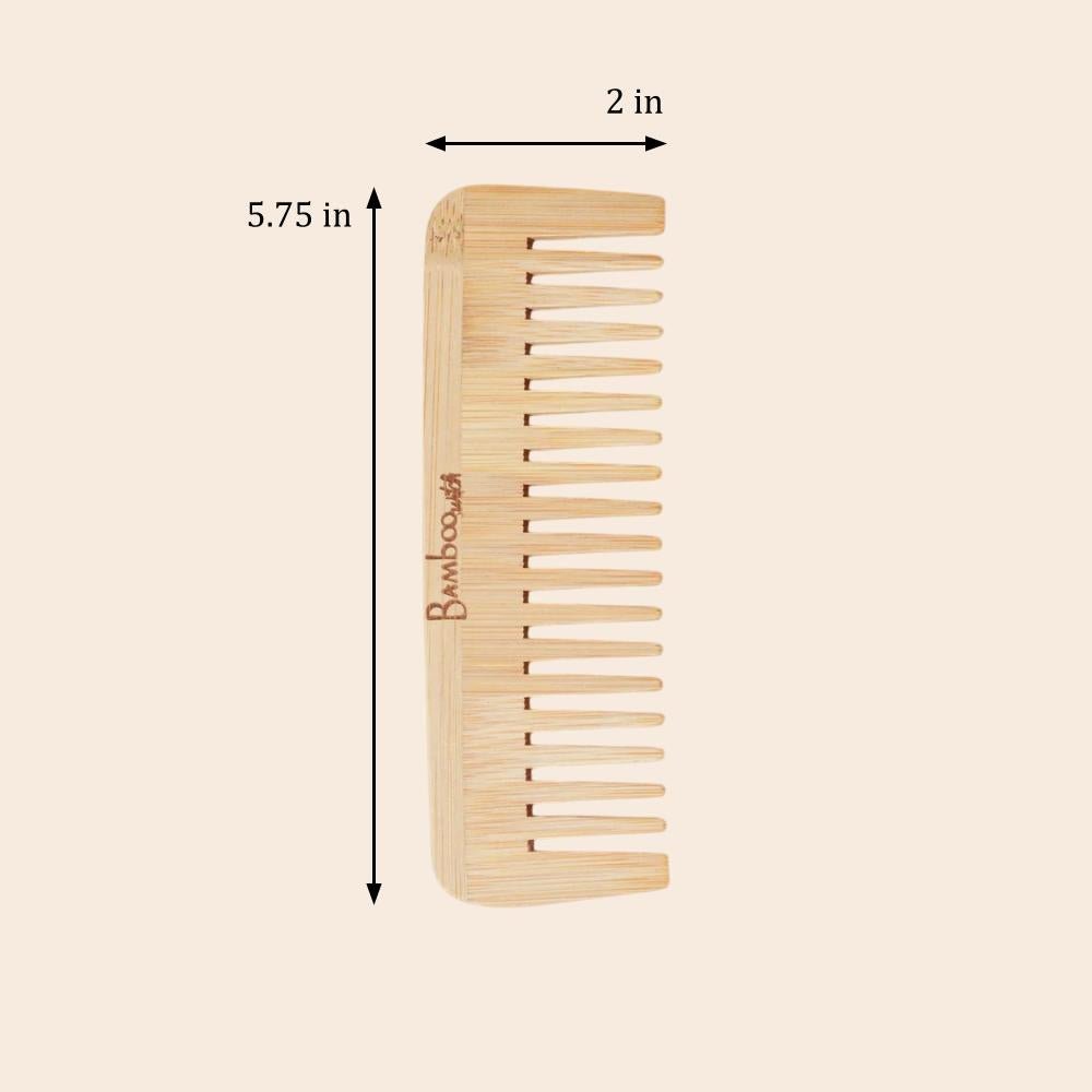 Bamboo Wide Tooth Comb | Flat Tips - Bamboo Switch