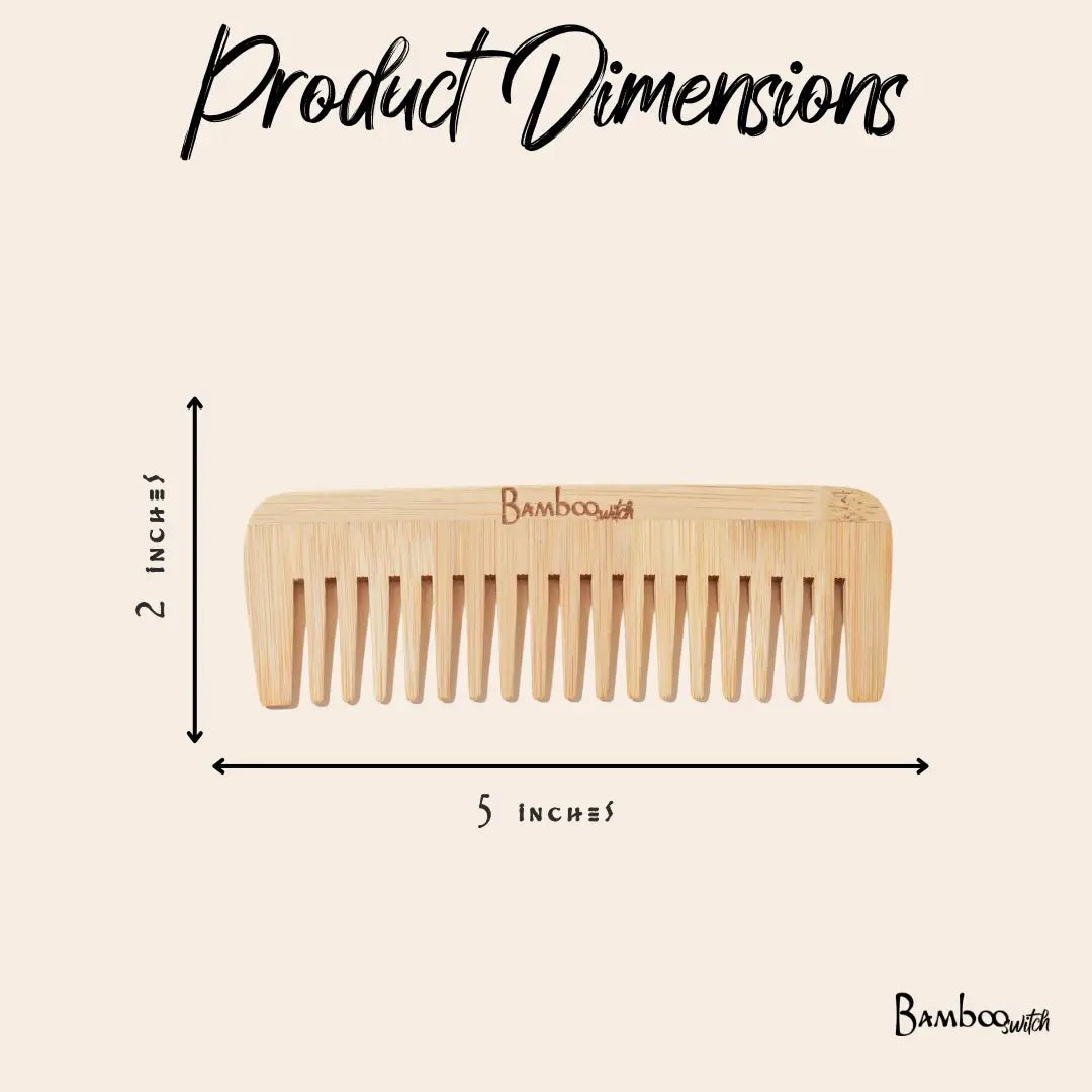 Bamboo Wide Tooth Comb | Pointed Tips - Bamboo Switch