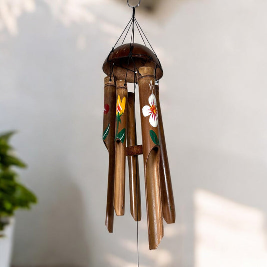 sustainable, zero waste, earth - friendly, plastic - free Bamboo Wind Chime - Coconut Flowers - Bamboo Switch