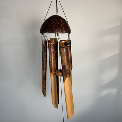 Bamboo Wind Chime - Half Shell Coconut - Bamboo Switch