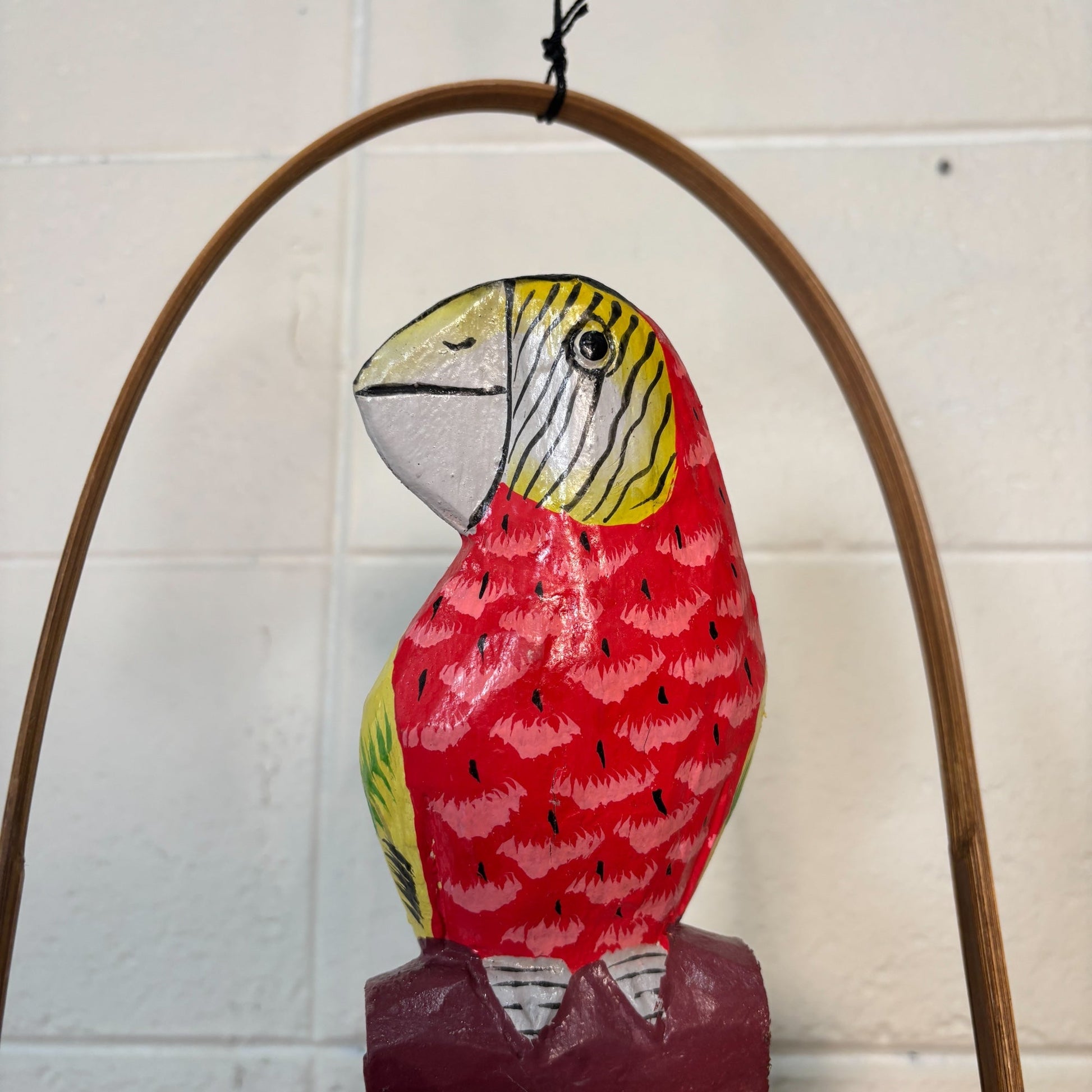 sustainable, zero waste, earth - friendly, plastic - free Bamboo Wind Chime - Red Parrot - Bamboo Switch
