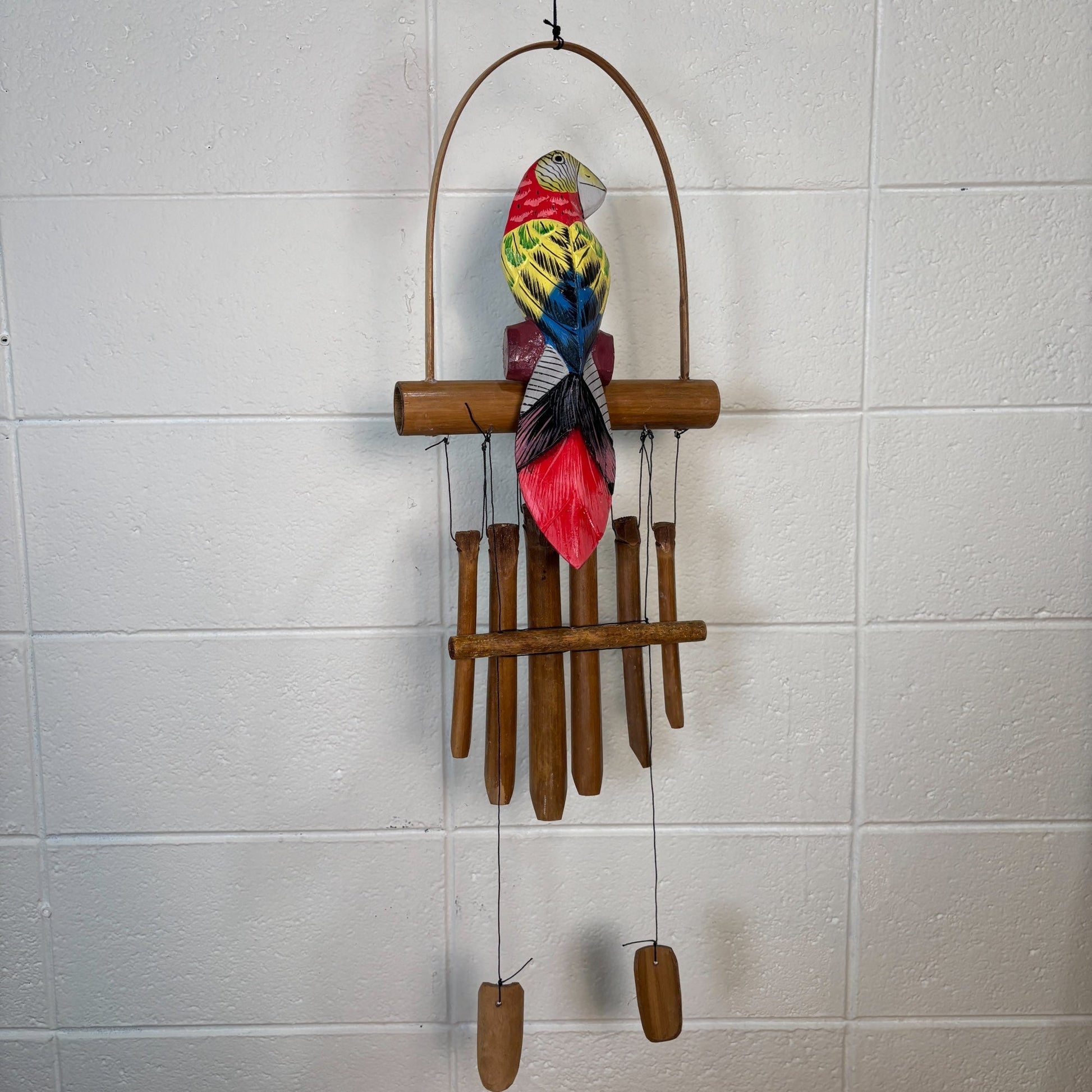 sustainable, zero waste, earth - friendly, plastic - free Bamboo Wind Chime - Red Parrot - Bamboo Switch