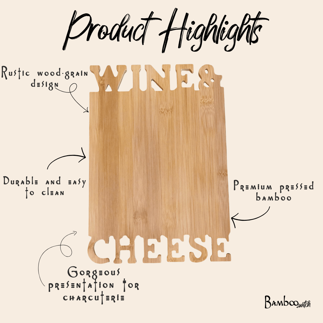 Bamboo Wine & Cheese Board Set - Bamboo Switch