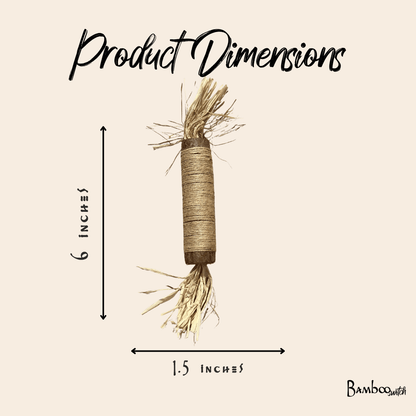 Product dimensions graphic showing 6 by 1.5 inch chew toy | Bamboo Switch