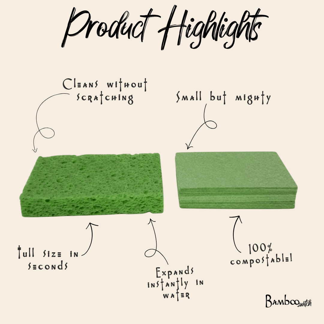 Cellulose Natural Cleaning Sponge - Bamboo Switch