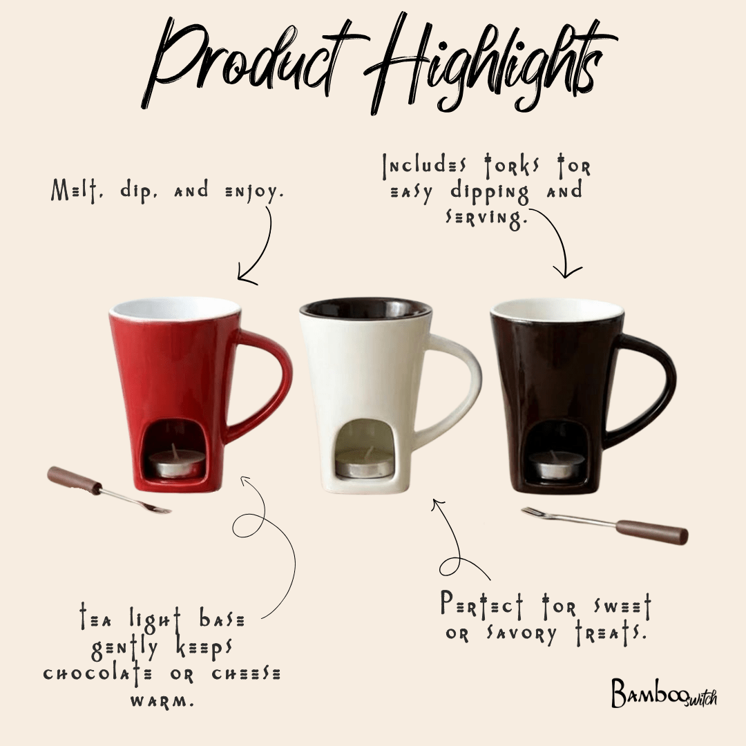 Ceramic Chocolate Fondue Mug - Bamboo Switch
