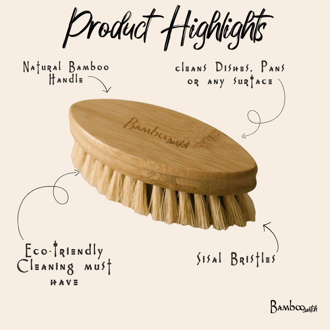 Cleaning Brush - Sisal Bristle - Bamboo Switch