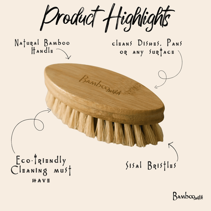 Cleaning Brush - Sisal Bristle - Bamboo Switch