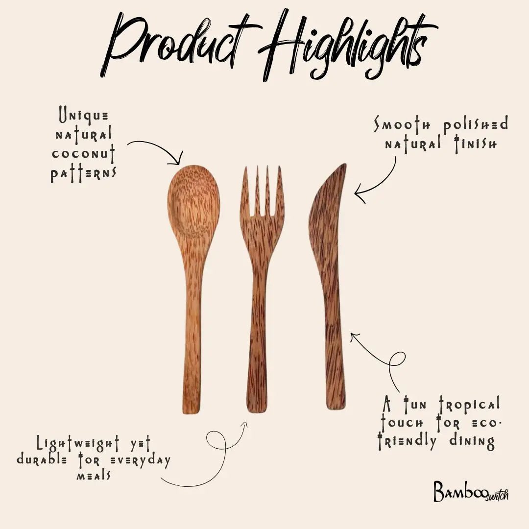Coconut Cutlery Set - Bamboo Switch