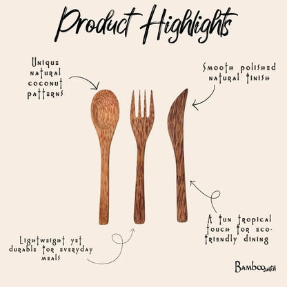Coconut Cutlery Set - Bamboo Switch