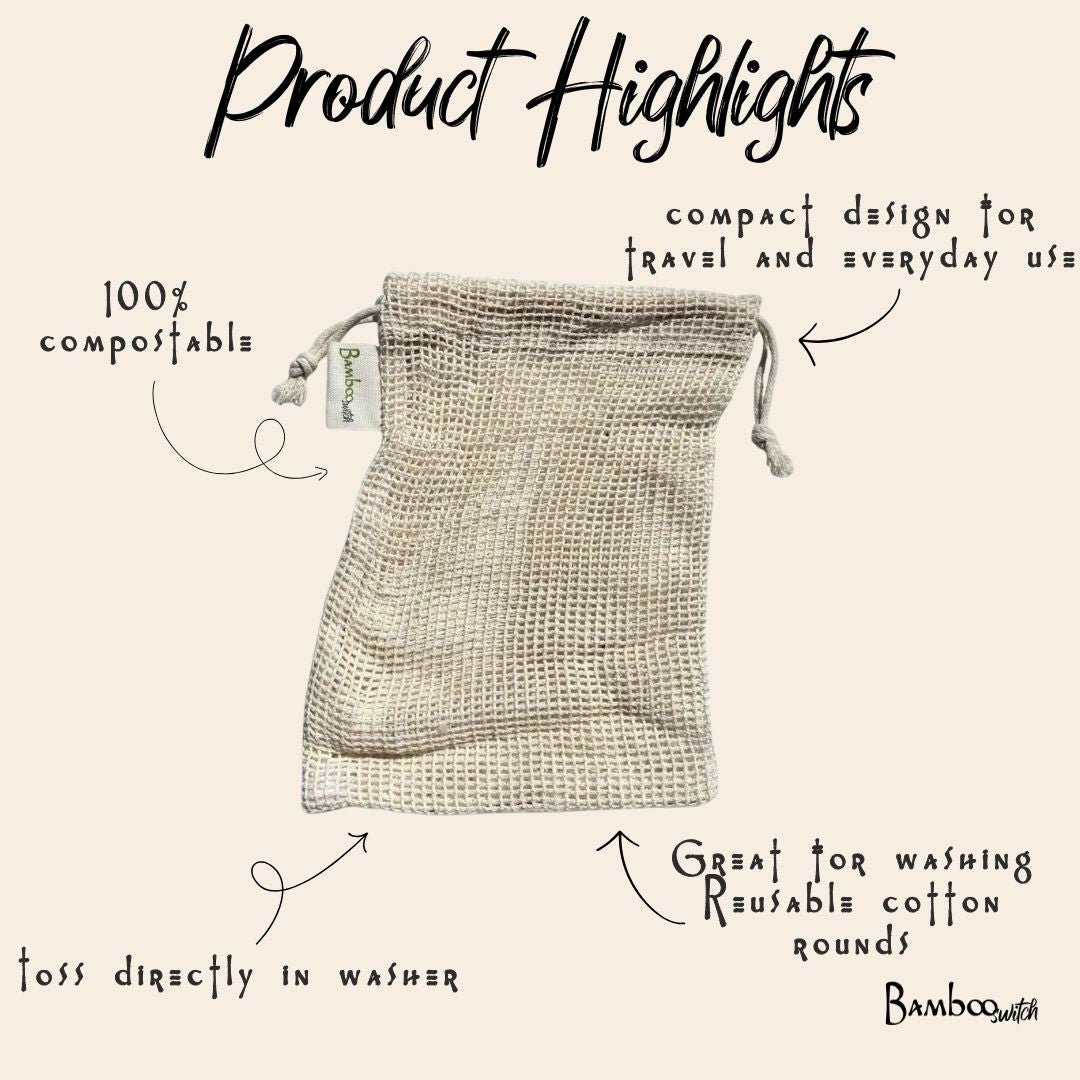 Cotton Mesh Wash Bag - Bamboo Switch