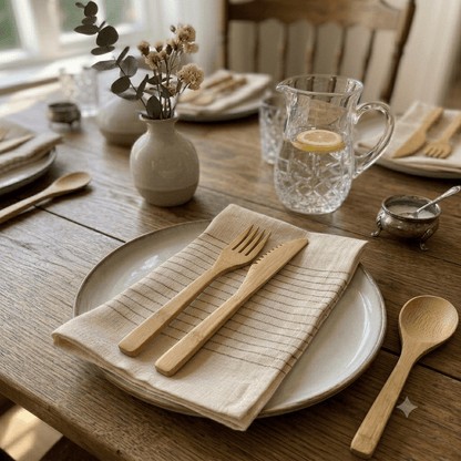 Cotton Napkin as part of an eco conscious set table | Bamboo Switch