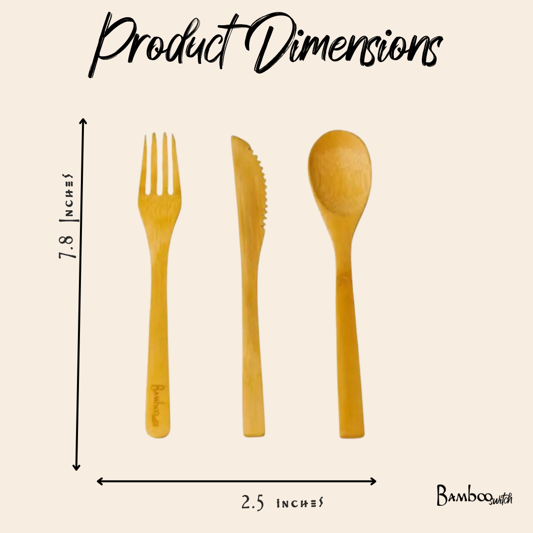 Bamboo Utensil — Fork, Knife, or Spoon