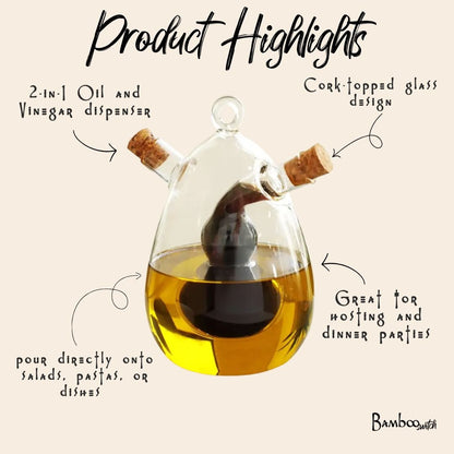 Glass Oil and Vinegar Cruet - Bamboo Switch