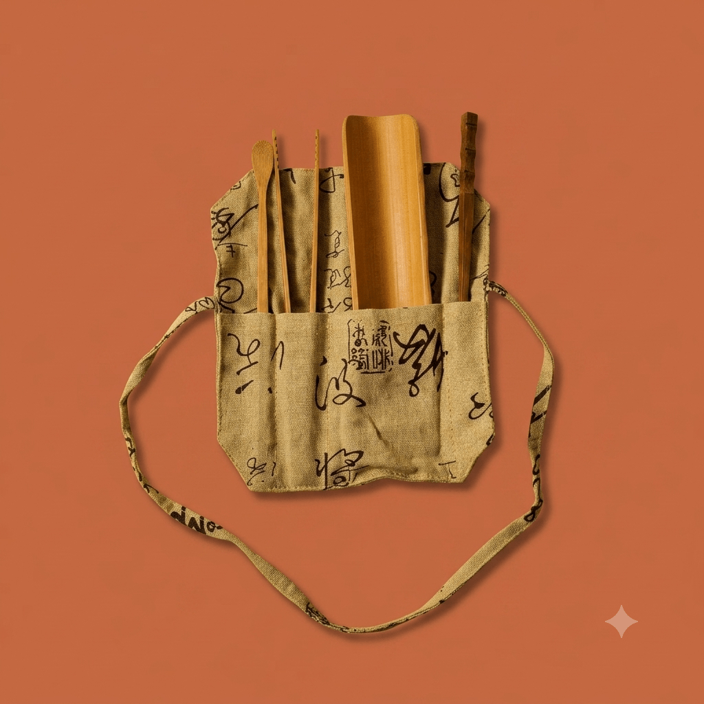 Gongfu Bamboo Tea Tools With Pouch - Bamboo Switch