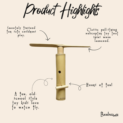 Handmade Bamboo Dragonfly Copter Toy - Bamboo Switch