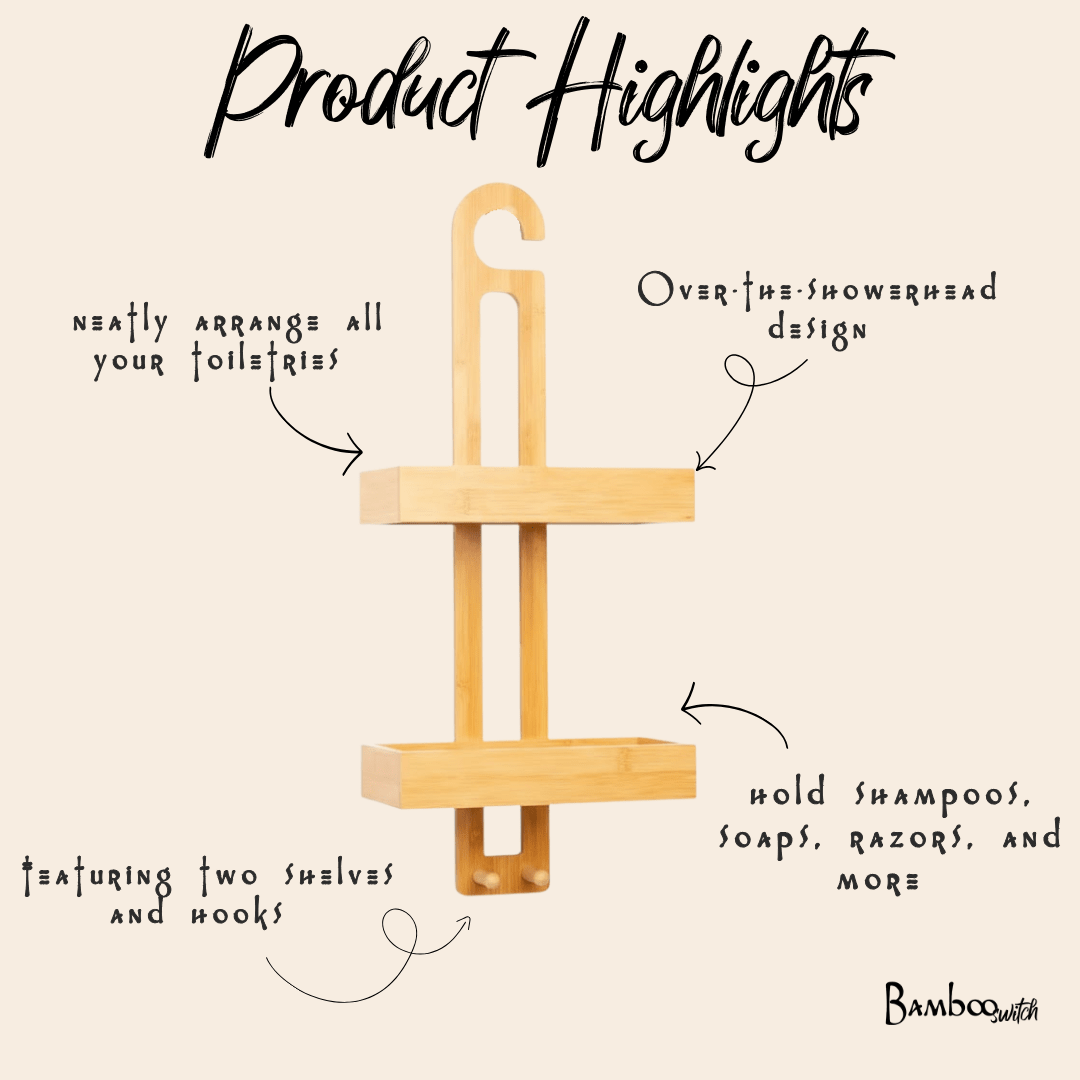 Hanging Bamboo Shower Caddy - Bamboo Switch
