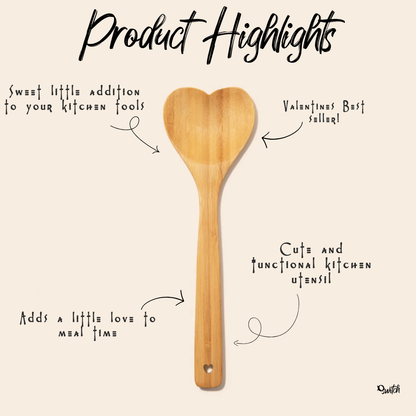 Bamboo Utensil Spoon | Heart Shaped