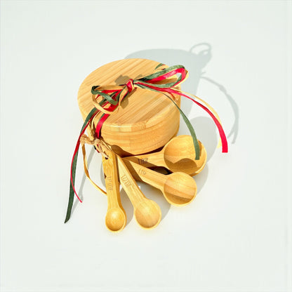 Holiday Bamboo Spice Jar & Measuring Spoon Set - Bamboo Switch