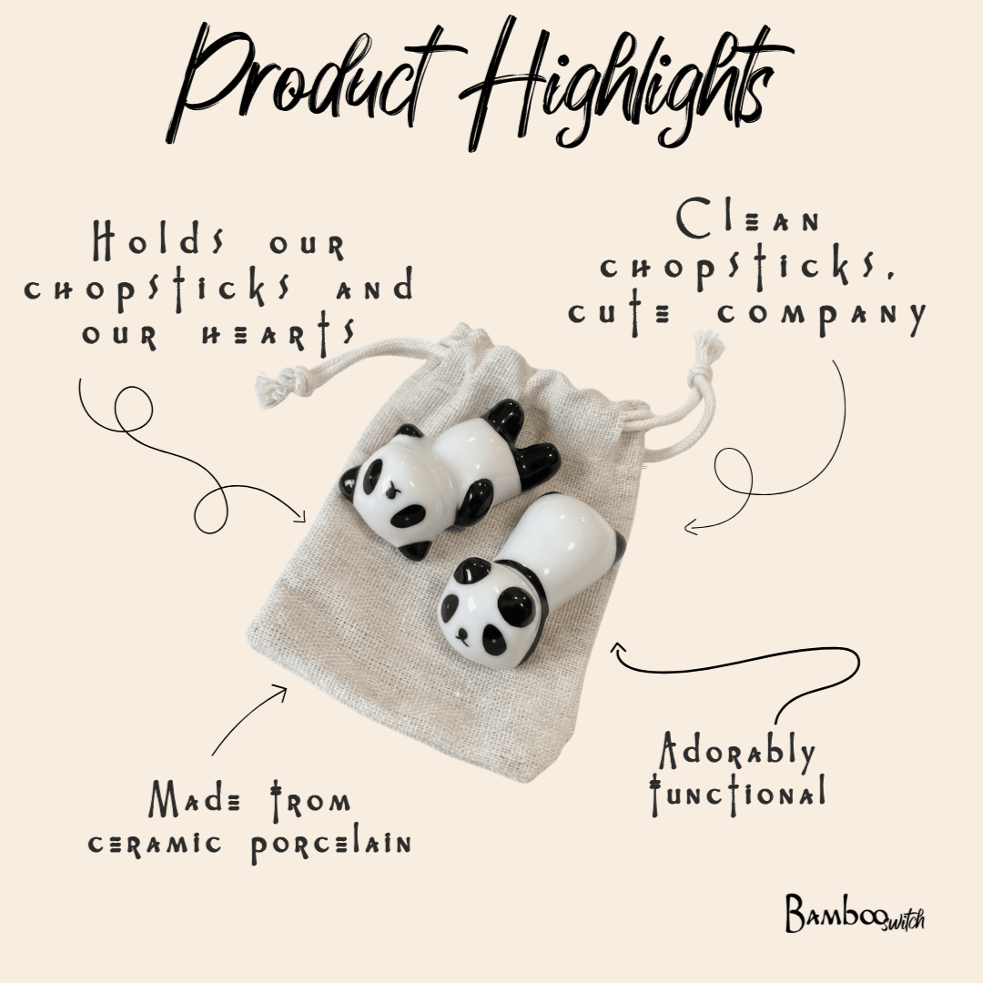 Panda Chopstick Rest | Set of 2 - Bamboo Switch