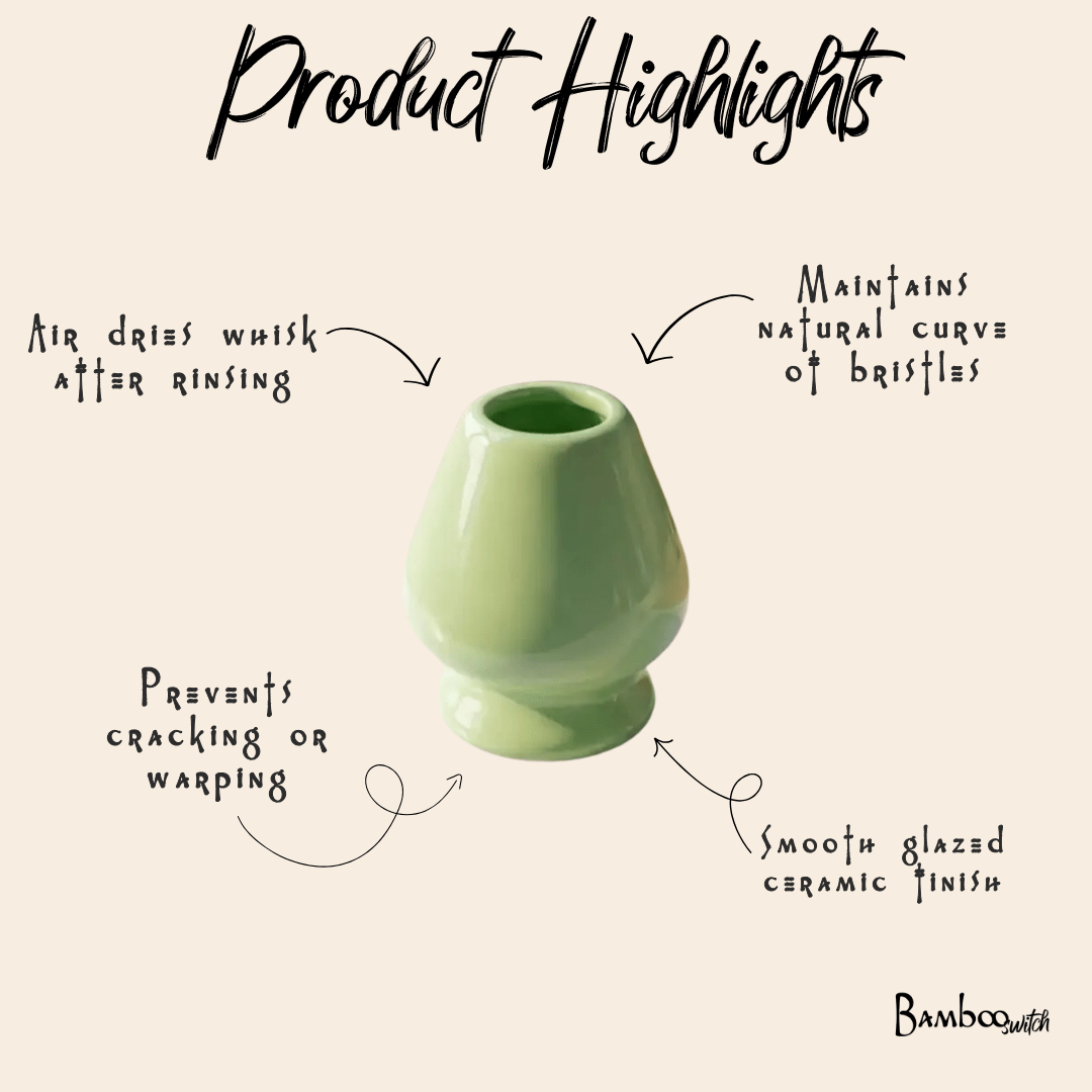 Porcelain Matcha Whisk Holder - Bamboo Switch