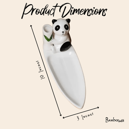 Porcelain Panda Chopstick Holder - Bamboo Switch