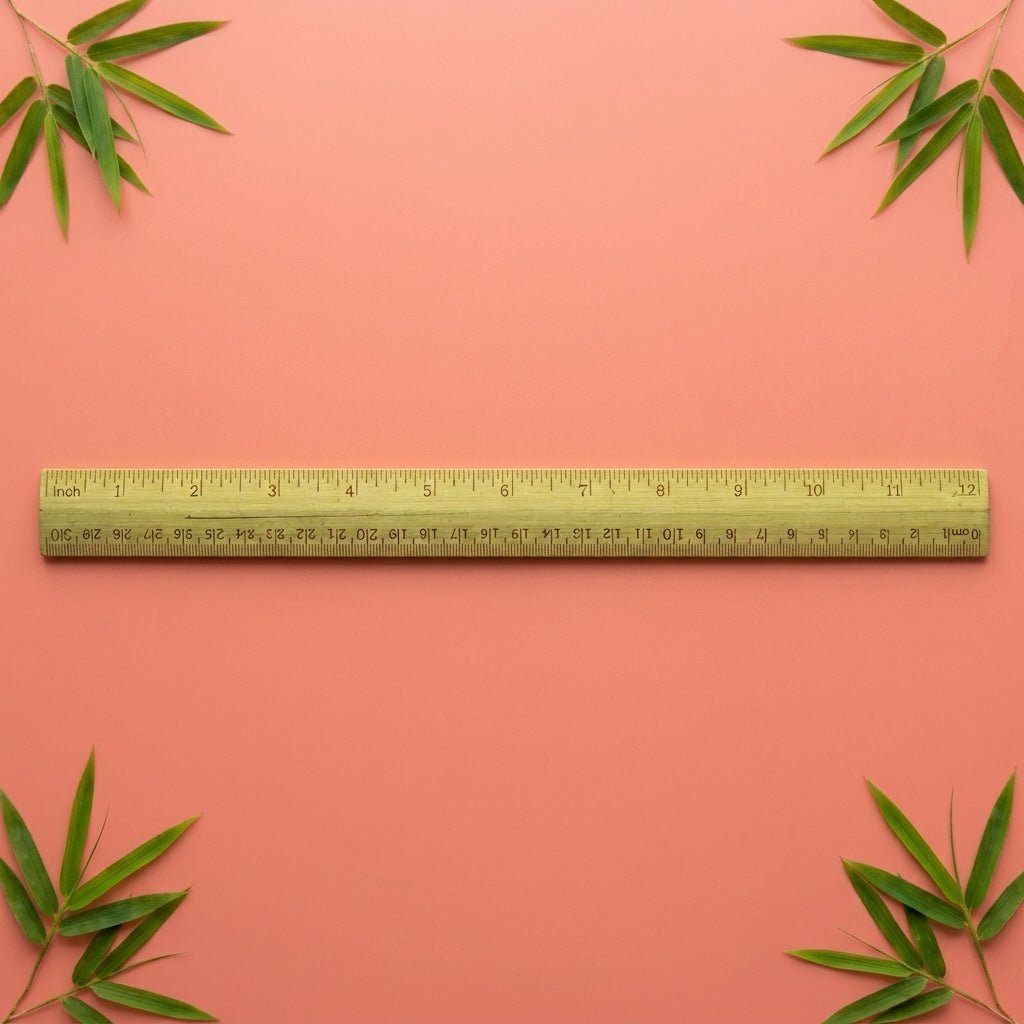 Premium Bamboo Ruler with measurements in Metric and Imperial System