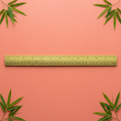 Premium Bamboo Ruler with measurements in Metric and Imperial System