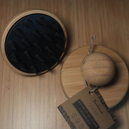 Bamboo & Silicone Scalp Massage Brush