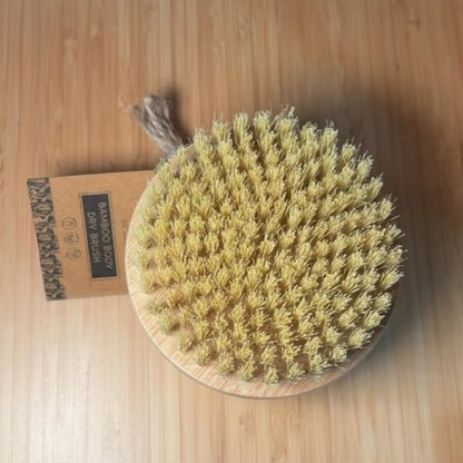 Bamboo Rounded Dry Brush with Natural Bristles