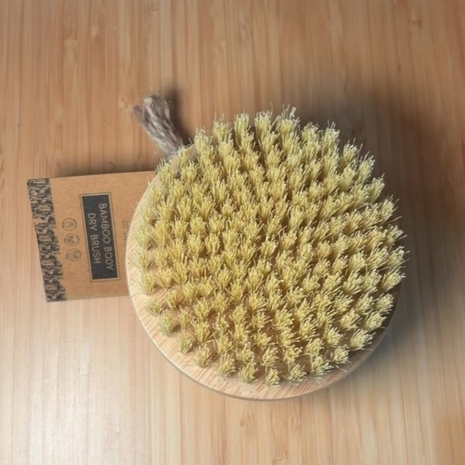 Bamboo Rounded Dry Brush with Natural Bristles