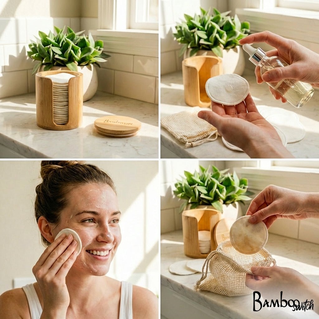 Reusable Bamboo Cotton Facial Rounds | 20 Ct. - Bamboo Switch