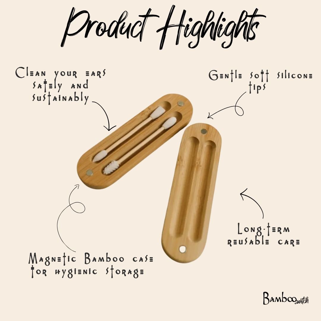 Reusable Bamboo Ear Swabs with Case - Bamboo Switch